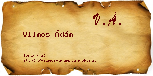 Vilmos Ádám névjegykártya